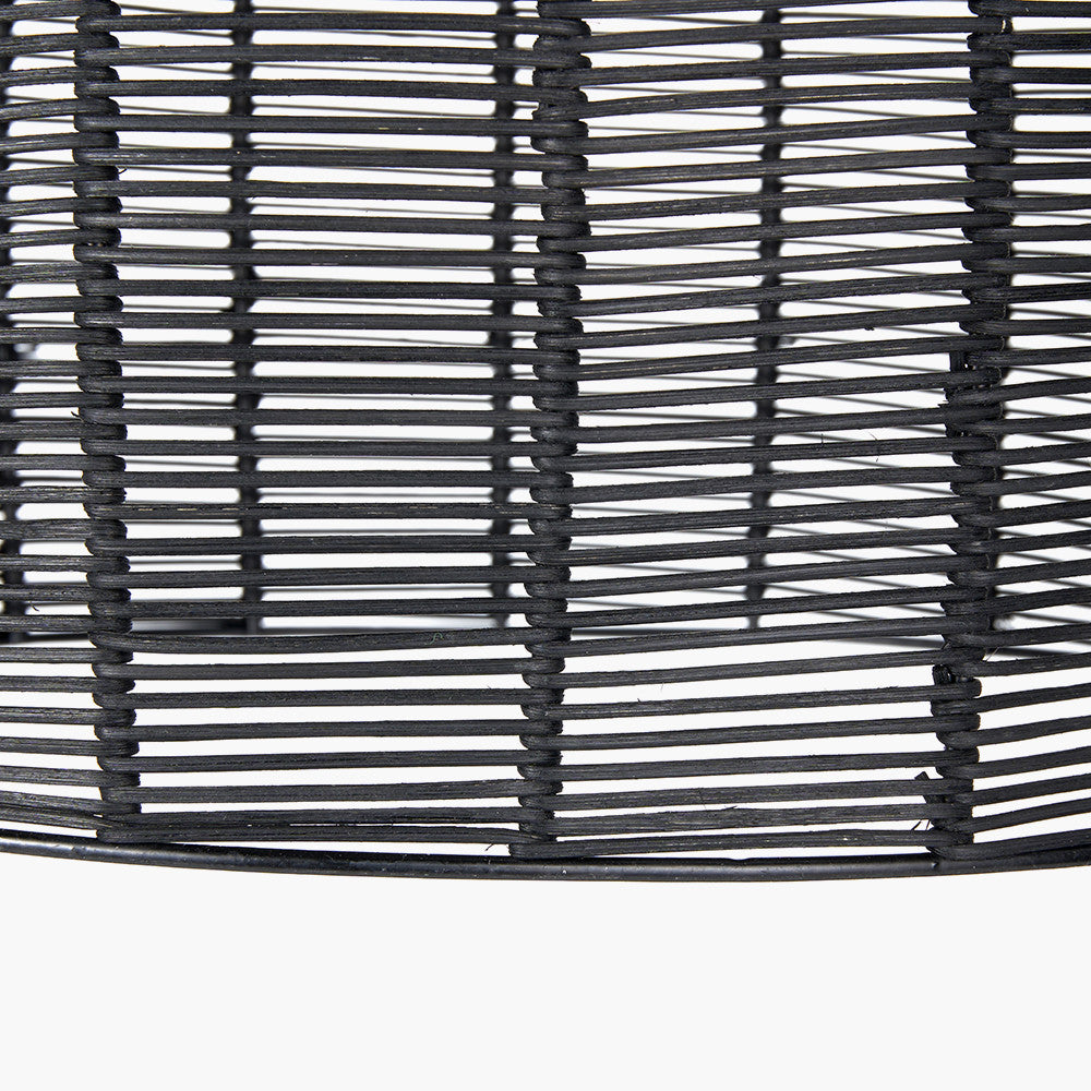 Caswell Black Rattan Cloche Pendant Light